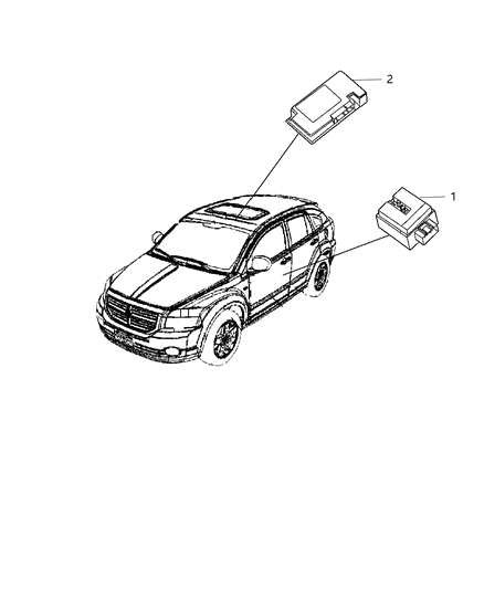 2010 Dodge Caliber Telematics Module for Vehicles with Navigation Radios Diagram for 5064448AF