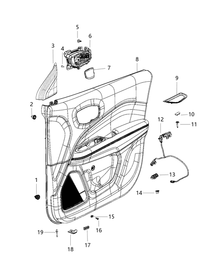 2021 Jeep Compass Memory Switch, Front Diagram for 68233681AA