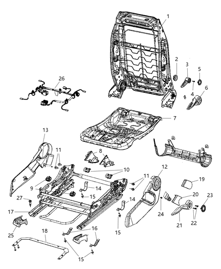 2008 Dodge Caliber Shield Driver Outboard, Driver Side Diagram for 1DQ351DAAA