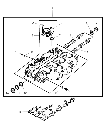 2004 Jeep Liberty Rocker Cover & Rocker Cover Assembly Diagram 2 - Thumbnail