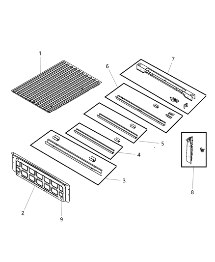 Hinge Pillar, Passenger Side Diagram for 68534132AA