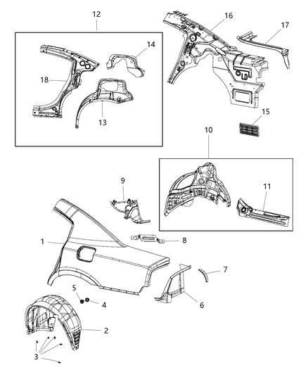 2016 Dodge Charger Bracket Speaker Diagram for 68146920AC