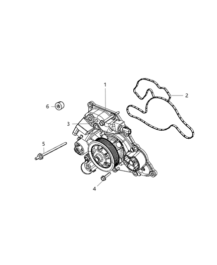 2010 Jeep Commander Water Pump & Related Parts Diagram 2 - Thumbnail