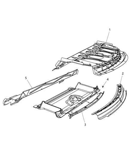 2014 Chrysler 300 Rear Shelf Panel of Body - Sheet Metal Except Doors Diagram