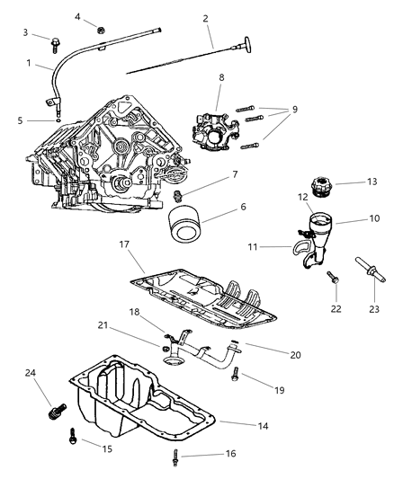 2005 Dodge Dakota Indicator Engine Oil Level See Notes Diagram for 53021719AB