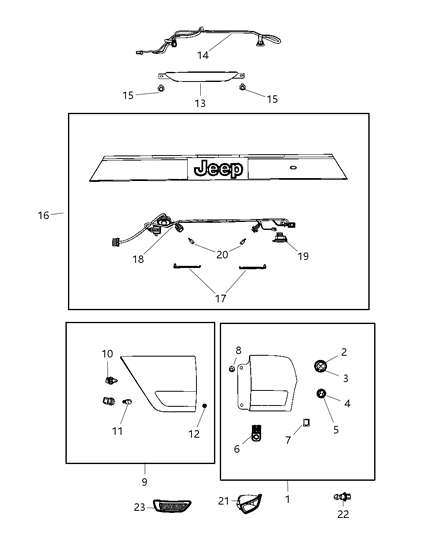 2011 Jeep Grand Cherokee Lamp Tail Diagram for 55079420AD