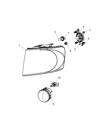 2008 Chrysler Aspen Socket, Front Diagram for 68003492AA