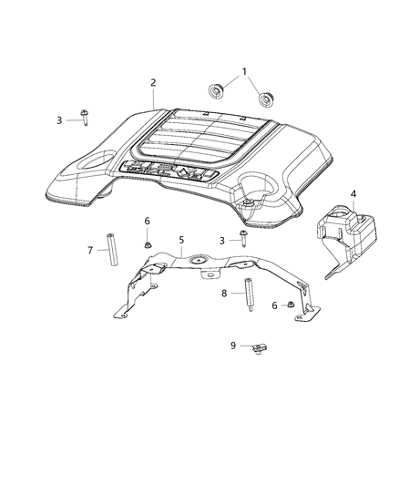 2020 Ram 1500 Cover Engine Diagram for 5281553AB