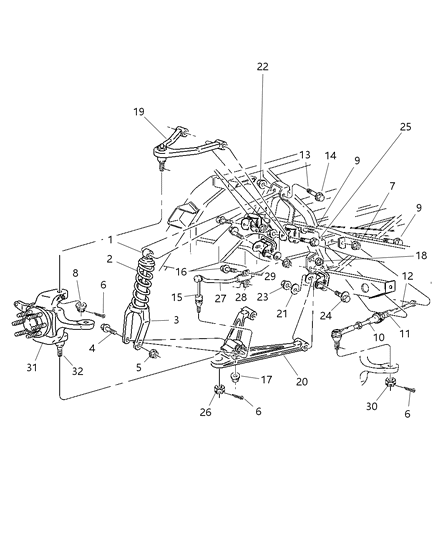 2002 Dodge Viper Bracket Suspension Shock Absorber Lower Mounting Diagram for 4709316AB