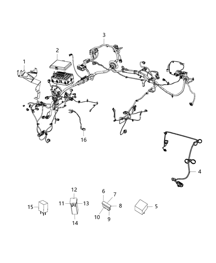 2013 Chrysler 300 Cover Power Distribution Center Diagram for 68195667AA
