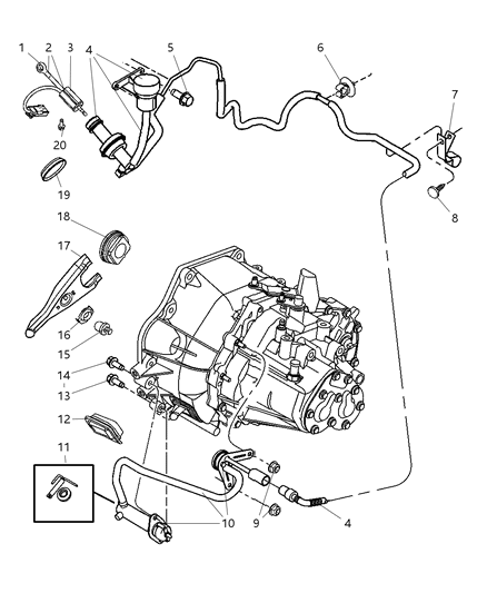 2002 Dodge Neon Linkage, Clutch Diagram 2 - Thumbnail