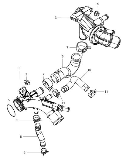 2012 Ram C/V Thermostat & Related Parts Diagram 1 - Thumbnail