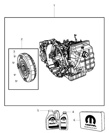 2010 Dodge Journey Transmission / Transaxle Assembly of Automatic Transmission Diagram 2 - Thumbnail