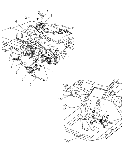 2006 Jeep Wrangler Gearshift Control of Transfer Case Model Diagram 2 - Thumbnail