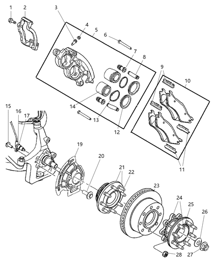 2002 Dodge Ram 2500 Regular Cab Front Brakes Diagram