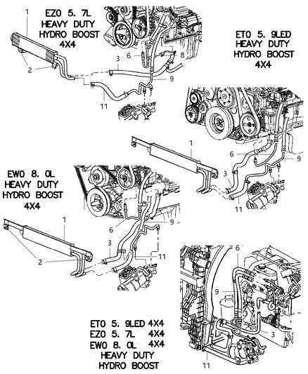 2003 Dodge Ram 3500 Hose Power Steering Return Diagram for 52113735AC