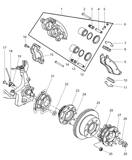 2000 Dodge Ram 2500 Regular Cab Front Brakes Diagram 2 - Thumbnail
