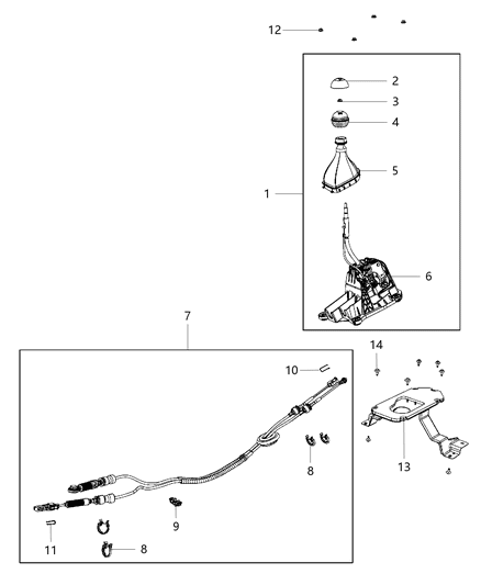 2019 Jeep Cherokee Knob Gearshift Diagram for 68087185AB