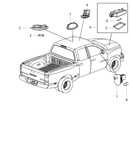 2012 Ram 1500 Lamps, Interior Diagram