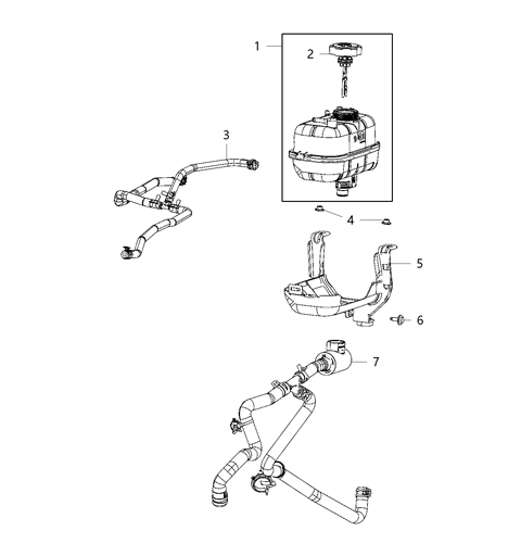 2020 Jeep Wrangler Coolant Recovery Bottle Diagram 1 - Thumbnail