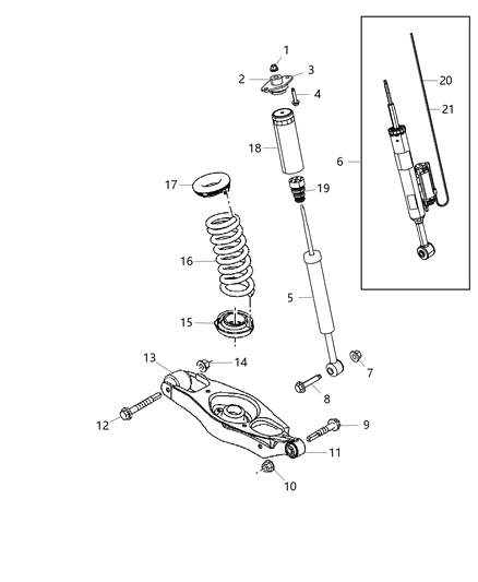 2016 Dodge Charger Coil Spring, Rear Diagram for 68227199AA