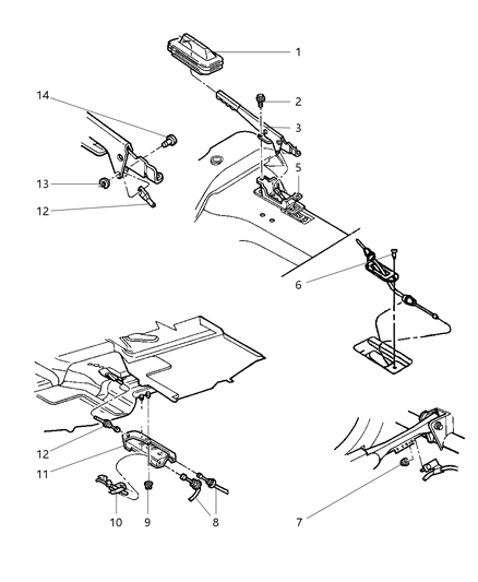 2001 Jeep Wrangler Bracket Cable Diagram for 52127952AC