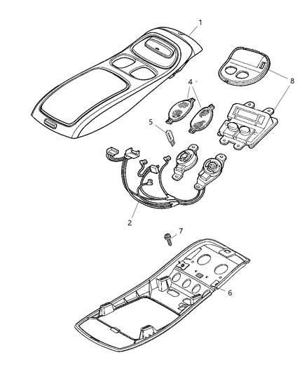 2003 Dodge Dakota Harness, Upper Diagram for 5073057AA