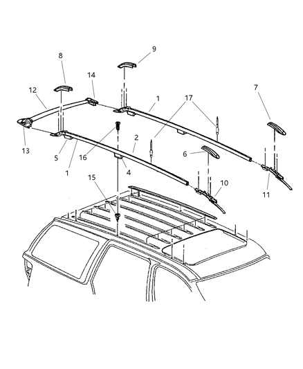 2003 Jeep Grand Cherokee Roof Rack Diagram