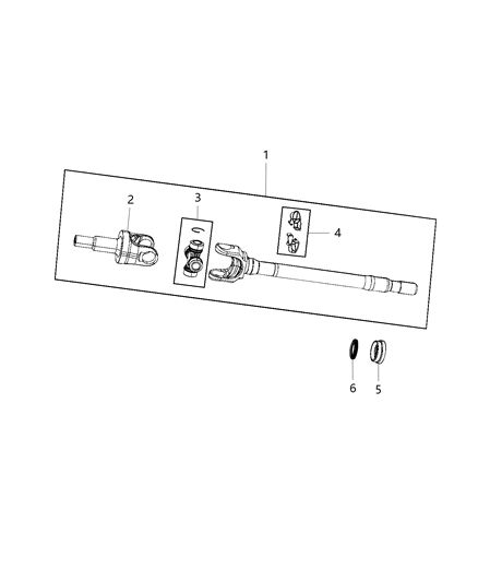 2018 Jeep Wrangler All-new Model Shaft, Axle of Rear Axle; Differential And Drive Line Diagram 1 - Thumbnail