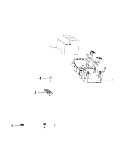 2020 Ram 3500 Pickup Tray And Support, Battery Diagram 1 - Thumbnail