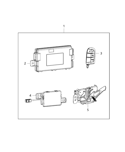 2014 Chrysler 300 Remote Start of Mopar Accessories - Component Parts Diagram