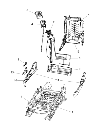 2007 Chrysler Sebring Front Seat Adjuster, Frames & Shields Diagram 3 - Thumbnail