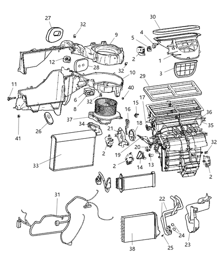 2007 Jeep Commander Seal Kit A/C And Heater Unit Diagram for 68017814AA