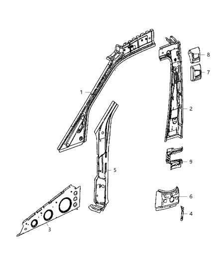 2008 Dodge Sprinter 2500 Front Aperture Panel Diagram 1 - Thumbnail