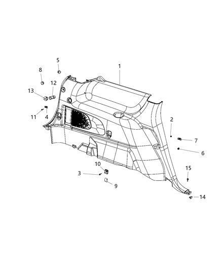 2020 Dodge Journey Quarter Trim Panel Diagram 1 - Thumbnail