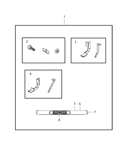 2007 Dodge Ram 3500 Cab Chassis Tubular Side Step Diagram 2 - Thumbnail