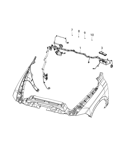 2019 Ram 1500 Cover Power Distribution Center Diagram for 68338761AA