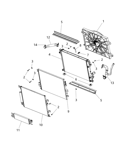 2015 Dodge Charger Radiator & Related Parts Diagram 1 - Thumbnail