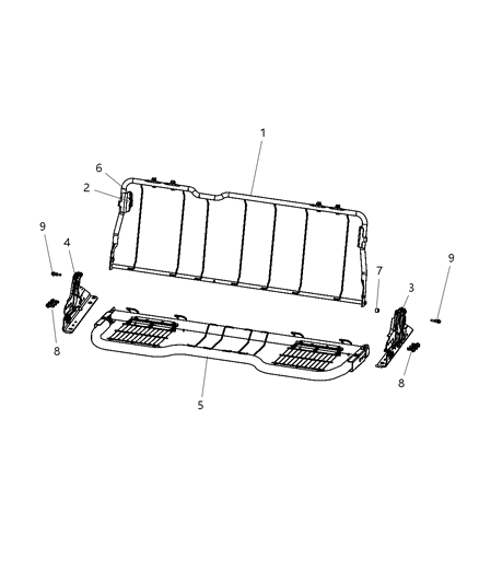 2010 Dodge Ram 1500 Latch, Rear Driver Side Diagram for 68050743AA