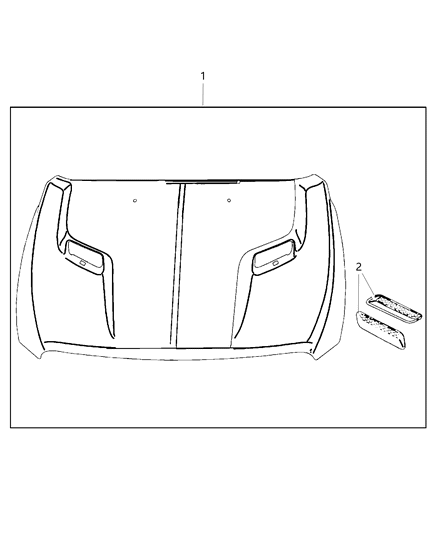 2014 Ram 1500 Hood of Mopar Accessories - Component Parts Diagram