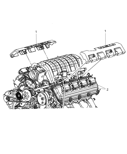 2008 Dodge Magnum Engine Covers & Related Parts Diagram 2 - Thumbnail