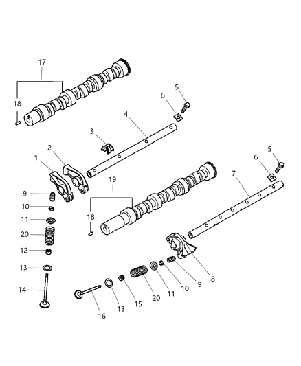 2004 Chrysler Sebring Camshaft Diagram for MD350234