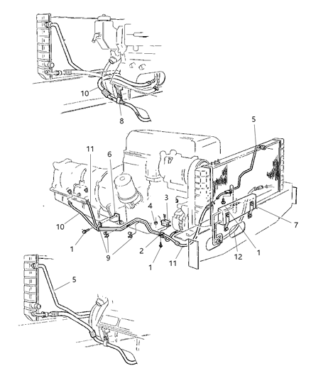 1999 Jeep Cherokee Transmission Oil Cooler & Lines Diagram 1 - Thumbnail