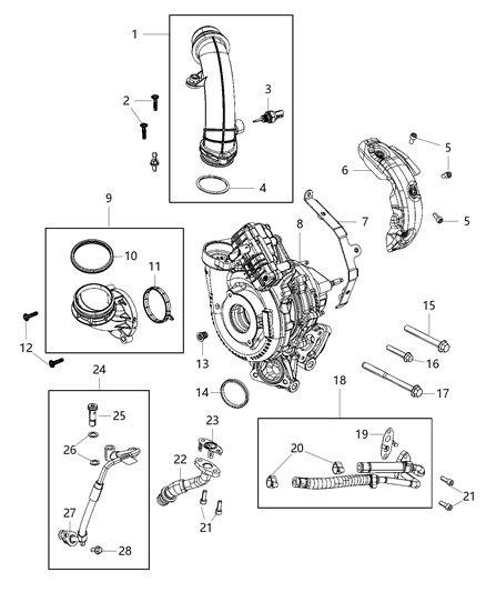 2021 Jeep Wrangler Turbocharger And Oil Hoses/Tubes Diagram 3 - Thumbnail