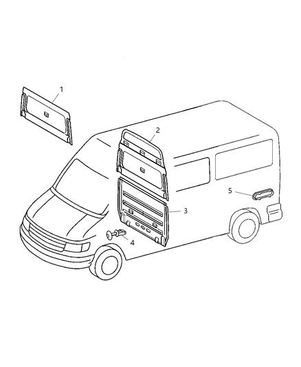2004 Dodge Sprinter 2500 Exhauster Quarter Panel Diagram for 5123426AA
