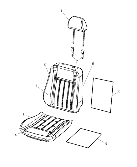 2008 Chrysler Aspen Front Seat - Bucket Diagram 3 - Thumbnail