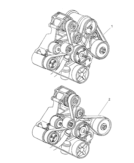 1999 Dodge Ram 3500 Regular Cab Drive Belts Diagram 3 - Thumbnail