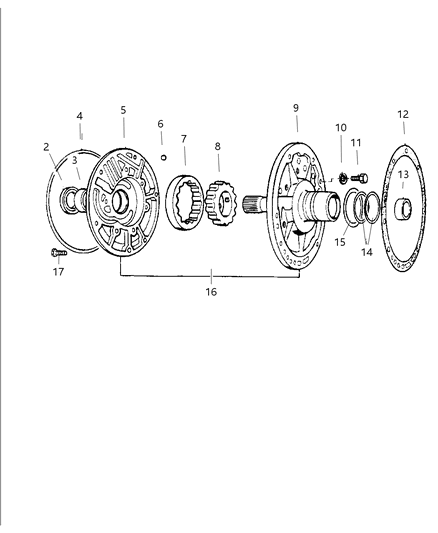 1999 Dodge Durango Oil Pump With Reaction Shaft Diagram 2 - Thumbnail