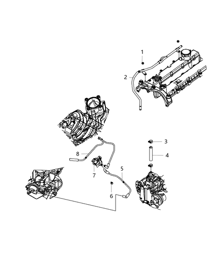 2018 Jeep Wrangler JK (Previous-generation) Vacuum Pump / Vacuum Harness Diagram