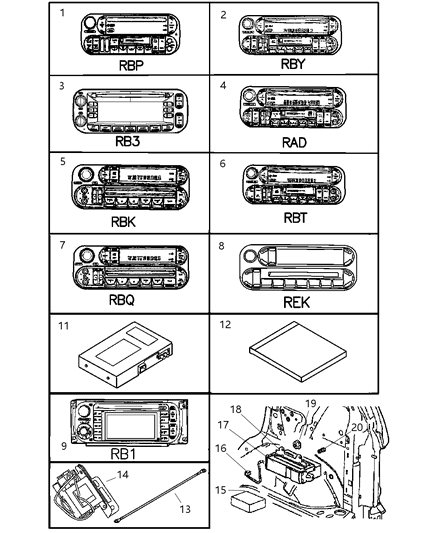 2005 Jeep Liberty Radio AM/FM With CD And Equalizer Diagram for 5091506AC